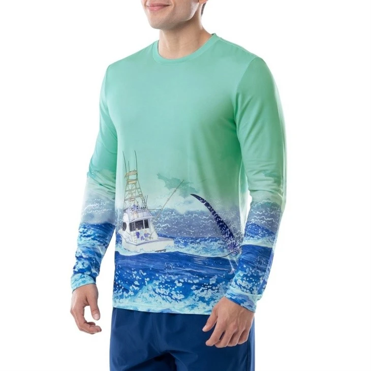 New Design Outdoor Hunting Uv Protection Breathable Cooling Long Sleeve Hooded Fishing Shirt